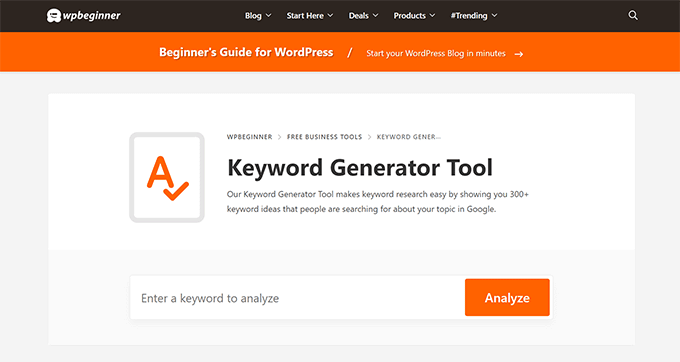 ابزار Keyword Generator